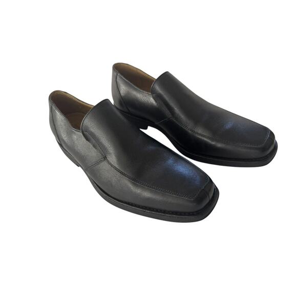 De La Rentis Men's Black Leather Loafers Size 9M Brazil Slip On Excellent #DR - Picture 1 of 10